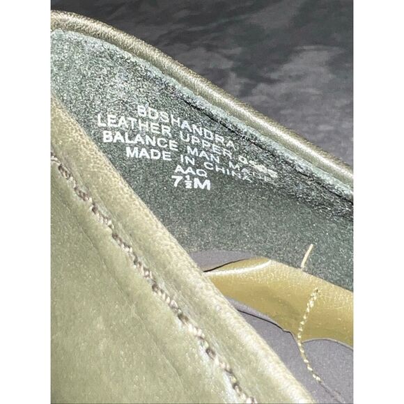 Vintage Green Leather Block Heel Chunky Loafers 7.5 - Picture 7 of 8